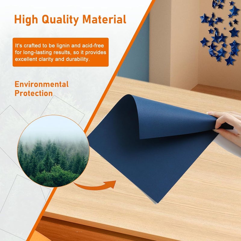 Guakicae 40 Sheets Navy Blue Cardstock 8.5 x 11 Copy Paper, 200gsm/75lb Heavyweight Paper Card Stock for Christmas DIY Making Cards, Wedding Invitations, Crafting, Memus, Greeting Cards - Image 5